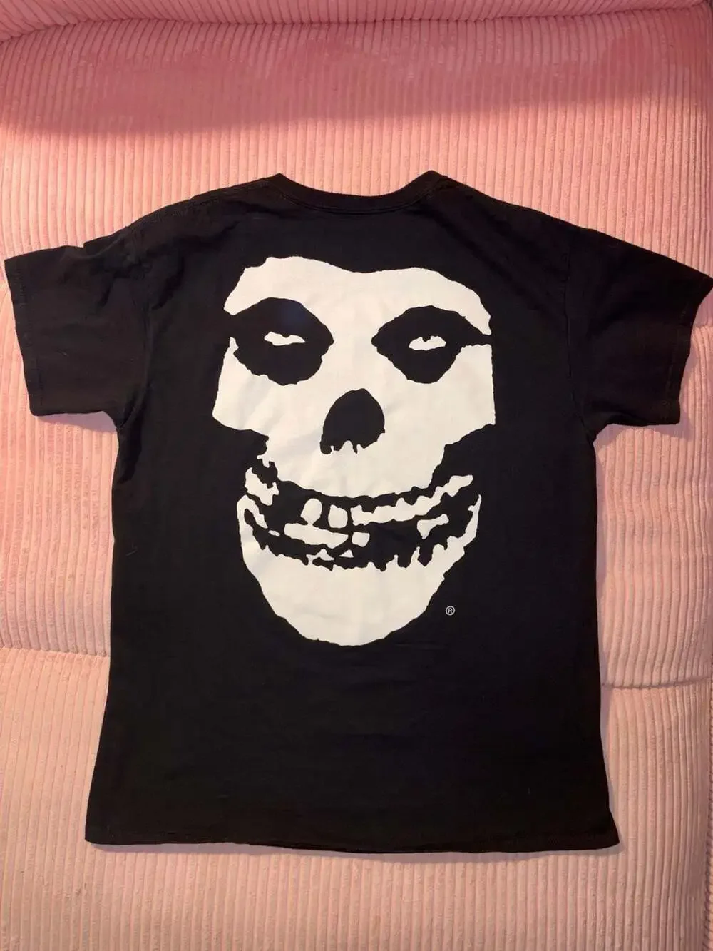 The Misfits Logo Crimson Ghost Skull Double Sided Black T-Shirt